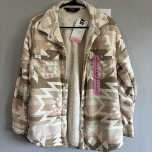 Aztec Patterned Tan and Cream Jacket